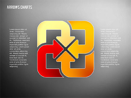 Intersección de flechas en diseño plano, Diapositiva 15, 02230, Formas — PoweredTemplate.com