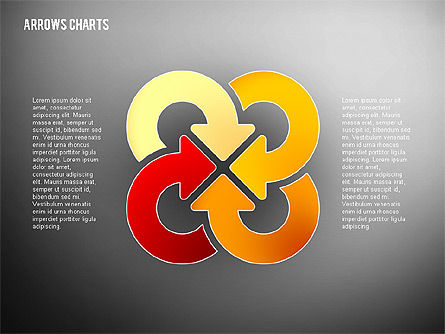Intersección de flechas en diseño plano, Diapositiva 16, 02230, Formas — PoweredTemplate.com