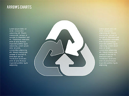 Intersección de flechas en diseño plano, Diapositiva 3, 02230, Formas — PoweredTemplate.com