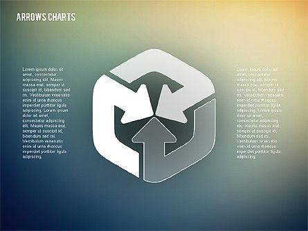 Intersección de flechas en diseño plano, Diapositiva 6, 02230, Formas — PoweredTemplate.com
