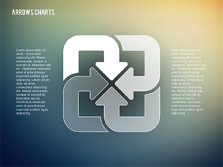 Intersección de flechas en diseño plano, Diapositiva 7, 02230, Formas — PoweredTemplate.com