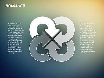 Intersección de flechas en diseño plano, Diapositiva 8, 02230, Formas — PoweredTemplate.com
