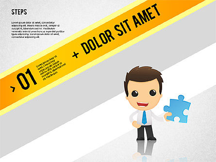 Options banner com personagem, Modelo do PowerPoint, 02232, Modelos de Negócio — PoweredTemplate.com
