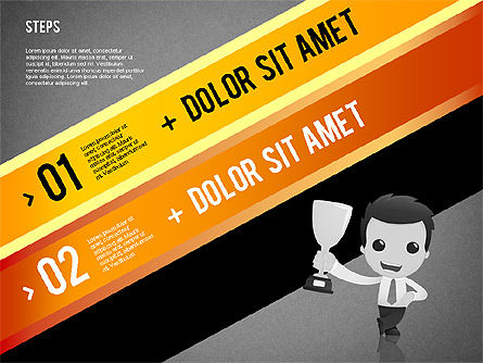 문자가있는 옵션 배너, 슬라이드 10, 02232, 비즈니스 모델 — PoweredTemplate.com