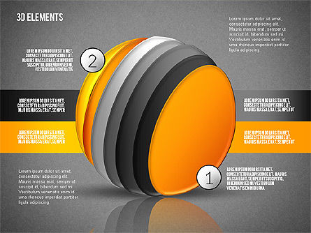 Objetos compuestos en 3D, Diapositiva 13, 02234, Formas — PoweredTemplate.com