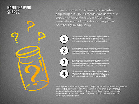 Stickman y preguntas dibujadas a mano formas, Diapositiva 10, 02243, Formas — PoweredTemplate.com