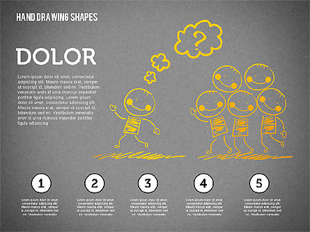 Stickman y preguntas dibujadas a mano formas, Diapositiva 11, 02243, Formas — PoweredTemplate.com