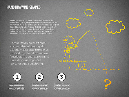 Stickman y preguntas dibujadas a mano formas, Diapositiva 12, 02243, Formas — PoweredTemplate.com
