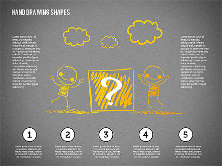 Stickman and Questions Hand Drawn Shapes, Slide 16, 02243, Shapes — PoweredTemplate.com