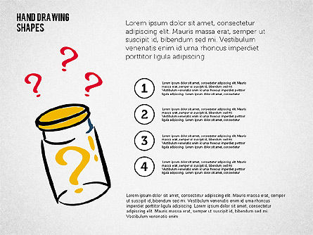 Stickman y preguntas dibujadas a mano formas, Diapositiva 2, 02243, Formas — PoweredTemplate.com