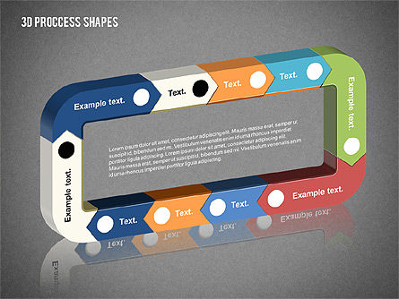 3Dプロセスシェイプコレクション, スライド 12, 02244, プロセス図 — PoweredTemplate.com