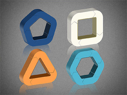 Colección 3D de formas de proceso, Diapositiva 16, 02244, Diagramas de proceso — PoweredTemplate.com