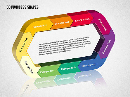 3D Process Shapes Collection, Slide 2, 02244, Process Diagrams — PoweredTemplate.com