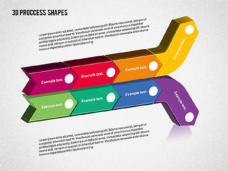 3D Process Shapes Collection, Slide 3, 02244, Process Diagrams — PoweredTemplate.com