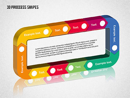 3D Process Shapes Collection, Slide 4, 02244, Process Diagrams — PoweredTemplate.com