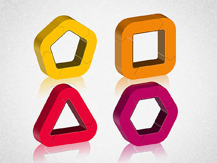 Colección 3D de formas de proceso, Diapositiva 8, 02244, Diagramas de proceso — PoweredTemplate.com