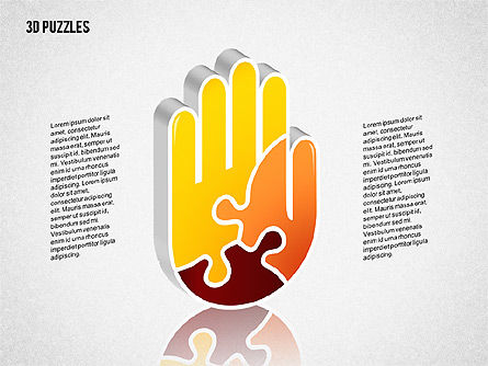 Objetos del rompecabezas, Plantilla de PowerPoint, 02247, Diagramas de puzzle — PoweredTemplate.com