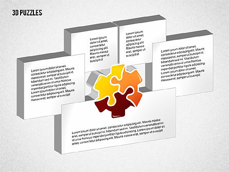 Objetos del rompecabezas, Diapositiva 8, 02247, Diagramas de puzzle — PoweredTemplate.com