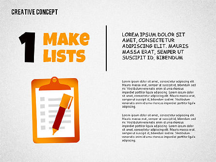 Illustrazioni concetto creativo, Modello PowerPoint, 02250, Forme — PoweredTemplate.com