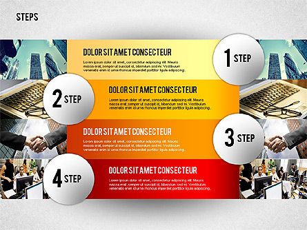 Pasos con Photo Toolbox, Diapositiva 4, 02251, Diagramas de la etapa — PoweredTemplate.com