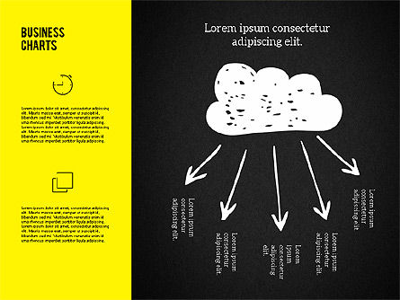 Business charts e formas no quadro-negro, Modelo do PowerPoint, 02254, Formas — PoweredTemplate.com