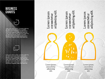 Gráficos de negocios y formas en la pizarra, Diapositiva 11, 02254, Formas — PoweredTemplate.com
