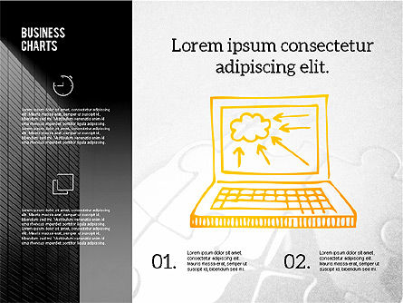 Gráficos de negocios y formas en la pizarra, Diapositiva 13, 02254, Formas — PoweredTemplate.com