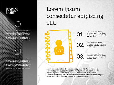 Bedrijfs grafieken en vormen op bord, Dia 15, 02254, Figuren — PoweredTemplate.com