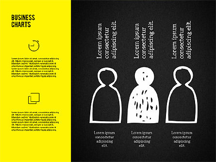 Gráficos de negocios y formas en la pizarra, Diapositiva 3, 02254, Formas — PoweredTemplate.com