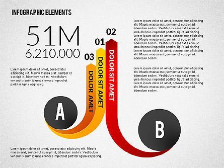Round en gebogen infographic elementen, Dia 7, 02256, Infographics — PoweredTemplate.com