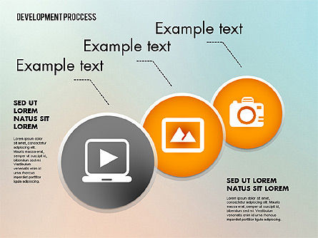 Processus de partage de médias avec des icônes, Diapositive 4, 02260, Icônes — PoweredTemplate.com