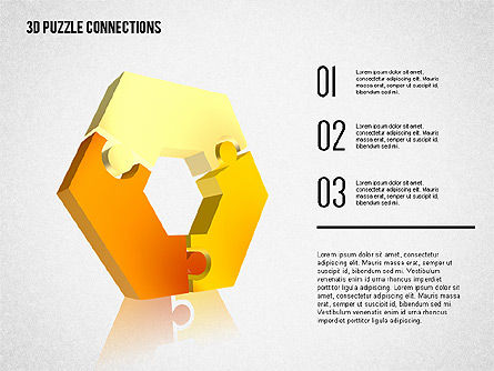 3D Puzzle Connections, PowerPoint Template, 02262, Puzzle Diagrams — PoweredTemplate.com