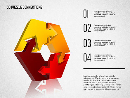 Conexiones de rompecabezas 3D, Diapositiva 7, 02262, Diagramas de puzzle — PoweredTemplate.com