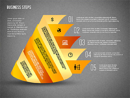 Geometric Shapes with Steps and Icons, Slide 15, 02264, Stage Diagrams — PoweredTemplate.com
