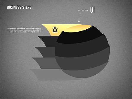Bentuk Geometris Dengan Langkah Dan Ikon, Slide 16, 02264, Diagram Panggung — PoweredTemplate.com