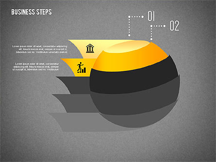 Formes géométriques avec étapes et icônes, Diapositive 17, 02264, Schémas d'étapes — PoweredTemplate.com