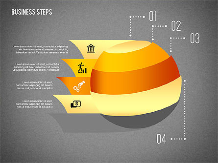 Geometric Shapes with Steps and Icons, Slide 19, 02264, Stage Diagrams — PoweredTemplate.com