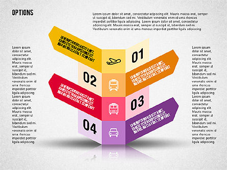 Options de style de direction de la route, Diapositive 4, 02277, Schémas d'étapes — PoweredTemplate.com