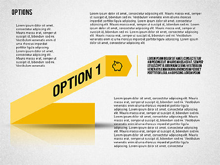 도로 표지판 방향 스타일 옵션, 슬라이드 5, 02277, 단계 도표 — PoweredTemplate.com