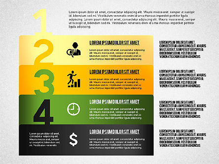 Opciones con números e iconos, Diapositiva 4, 02279, Diagramas de la etapa — PoweredTemplate.com