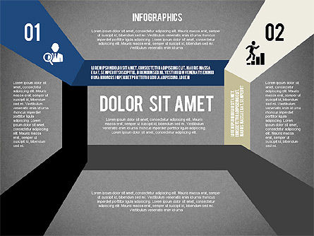 Gevouwen banner infographics, Dia 14, 02285, Infographics — PoweredTemplate.com