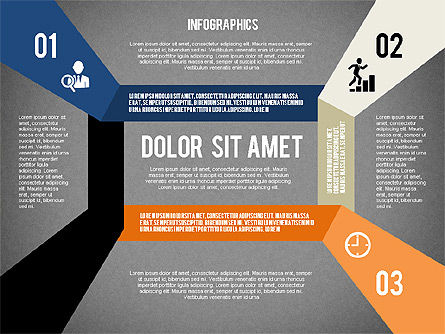 Folded Banner Infographics, Slide 15, 02285, Infographics — PoweredTemplate.com