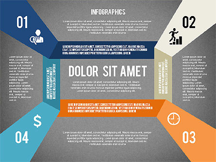 Folded Banner Infographics, Diapositiva 16, 02285, Infografías — PoweredTemplate.com
