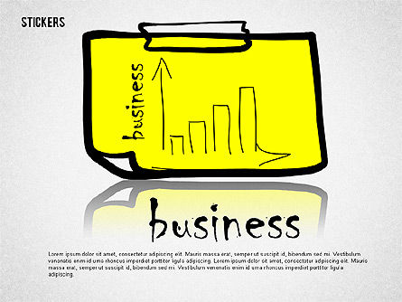 Stiker Dengan Diagram Digambar Tangan, Templat PowerPoint, 02289, Bentuk — PoweredTemplate.com