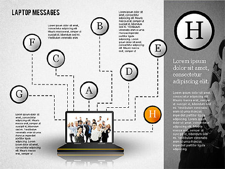 Laptop Messages, Slide 8, 02291, Presentation Templates — PoweredTemplate.com
