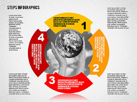 단계 infographics 템플릿, 파워 포인트 템플릿, 02293, 인포메이션 그래픽 — PoweredTemplate.com