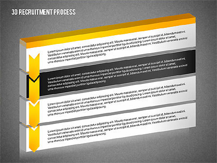 Schéma de processus de recrutement 3D, Diapositive 11, 02294, Schémas de procédés — PoweredTemplate.com