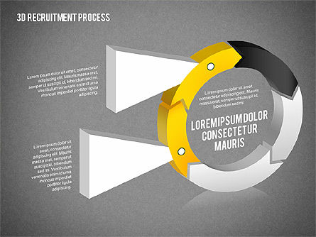 Schéma de processus de recrutement 3D, Diapositive 12, 02294, Schémas de procédés — PoweredTemplate.com