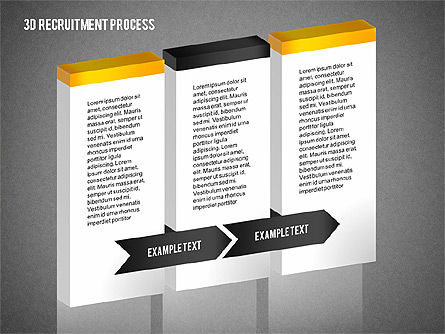 3d diagramma processo di reclutamento, Slide 14, 02294, Diagrammi di Processo — PoweredTemplate.com