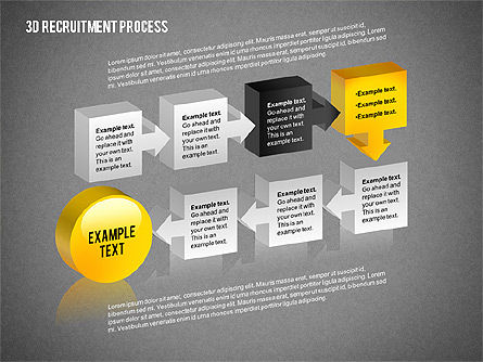 3d diagrama de processo de recrutamento, Deslizar 15, 02294, Diagramas de Processo — PoweredTemplate.com